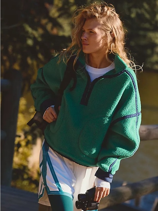 FP Movement by Free People Tops - NWOT FP Movement by Free People Mountain High 1/4 Zip Jacket in Green Glow M